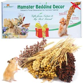 ALWZ-RDY Natural Hamster Bedding, Hamster Herbs Flowers for Hamster Cage Enclosure Habitat Decor Hamster Sprays for Dwarf Syrian Guinea Hamsters Gerbil Degus or Other Small Animals（Grain Version）