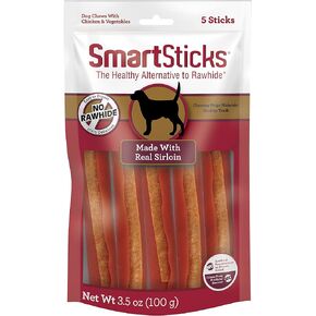 SmartBones SmartSticks with Real Sirloin, 0.70 Ounce (Pack of 5)