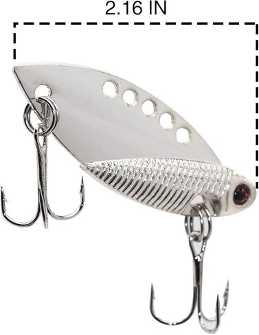 طعم صيد السمك من Walleye، ملاعق صيد السمك، شفرة معدنية VIB ذات شفرة صلبة طعم ملعقة صيد للمياه العذبة للمياه المالحة وسمك السلمون المرقط وسمك السلمون المرقط (فضي/ذهبي/أسود) in Kuwait