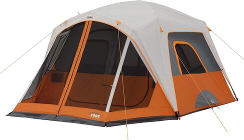 CORE Tent for Family Camping | 4 Person & 6 Person Portable Camp Tent with Carry Bag for Outdoor Car Camping | Included Gear Loft Organizer for Camp Accessories in Kuwait