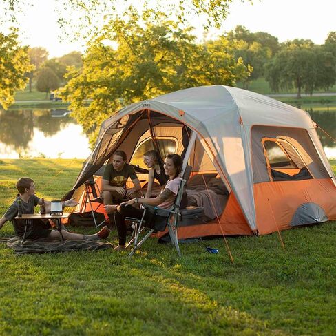 CORE Tent for Family Camping | 4 Person & 6 Person Portable Camp Tent with Carry Bag for Outdoor Car Camping | Included Gear Loft Organizer for Camp Accessories in Kuwait
