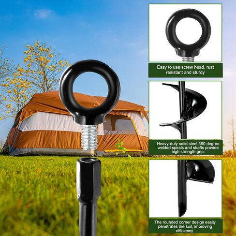 Earth Ground Anchor 18 Inch Heavy Duty Earth Anchors(1pcs)，3" Helix Diameter, Easy to Use with Drill，Can Be Used Canopies, Car Ports, Sheds, Swing Sets, Trampoline，Securing Animals in Saudi Arabia