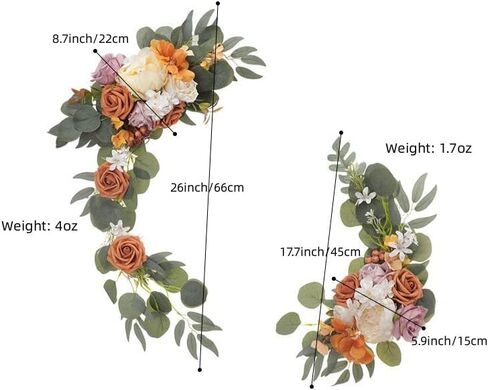 Red Artificial Flower Swag (Set of 2) for Welcome Sign Wedding Arch Flower Floral Swag Decor Wedding Ceremony Reception Party Table Home Decoration Burgundy and Navy Blue in Kuwait