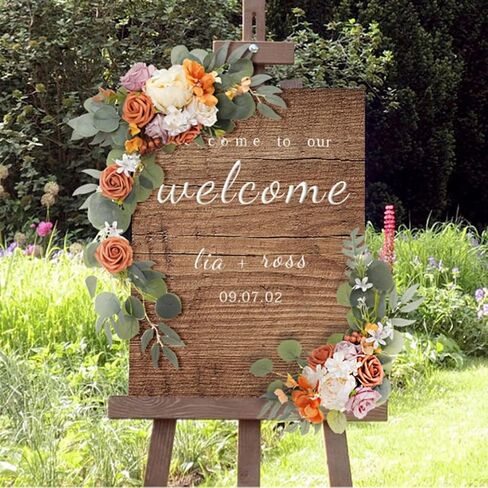 Red Artificial Flower Swag (Set of 2) for Welcome Sign Wedding Arch Flower Floral Swag Decor Wedding Ceremony Reception Party Table Home Decoration Burgundy and Navy Blue in Kuwait