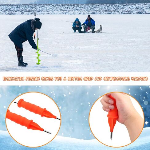 Gisafai 4 Pcs Retractable Ice Safety Picks Safety Kits for Ice Fishing and Ice Skating Ice Fishing Emergency Gear Accessories(Yellow Whistle, Orange Safety Pick, Separate Style) in Saudi Arabia