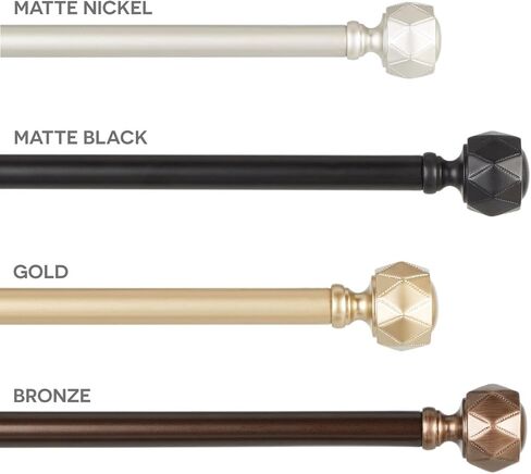 Exclusive Home Regal 1" Window Curtain Rod and Finial Set, Adjustable 36"-72", Bronze in Saudi Arabia