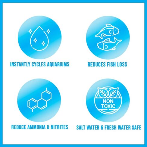 MICROBE-LIFT NITEH64 Nite-Out II منظف حوض السمك وخزان الأسماك من أجل تقليل الأمونيا والنتريت السريع، والمياه العذبة والمياه المالحة، 64 أونصة in Kuwait