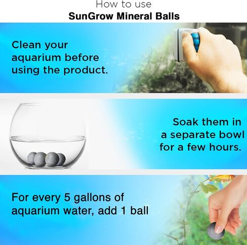 كرات SunGrow Shrimp Tourmaline لحوض السمك، كرات غنية بالكالسيوم 0.4 بوصة، ملحقات خزان الروبيان، تساقط ناجح، إضفاء الحيوية، 20 كرة في كل عبوة in Kuwait