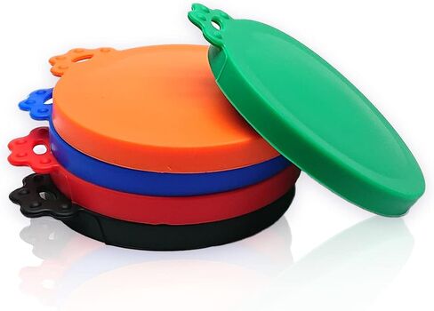 جويو 5 قطع من اغطية علب طعام الحيوانات الاليفة من السيليكون لجميع مقاسات الكلاب والقطط القياسية، متعددة الالوان in Kuwait