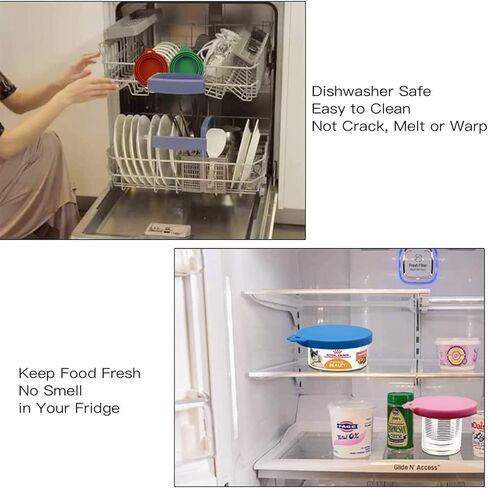 جويو 5 قطع من اغطية علب طعام الحيوانات الاليفة من السيليكون لجميع مقاسات الكلاب والقطط القياسية، متعددة الالوان in Kuwait