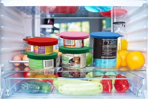 جويو 5 قطع من اغطية علب طعام الحيوانات الاليفة من السيليكون لجميع مقاسات الكلاب والقطط القياسية، متعددة الالوان in Kuwait