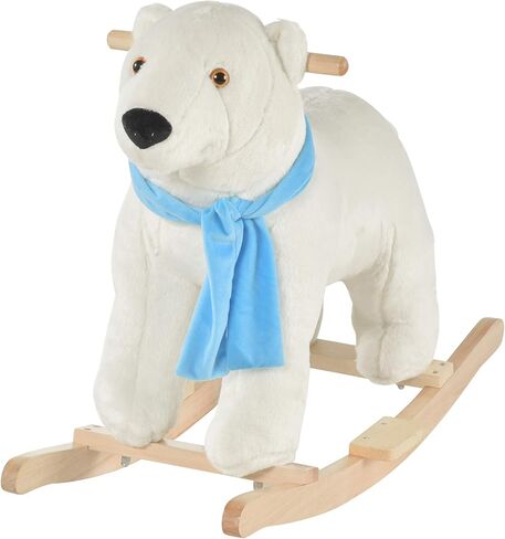 حصان هزاز للاطفال من قابا مع جسم دب قطبي ناعم، صوت زدير ممتع، ومقاود امان ومساند للقدمين in Kuwait