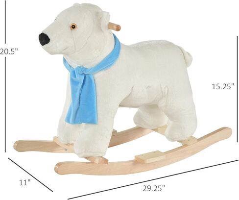 حصان هزاز للاطفال من قابا مع جسم دب قطبي ناعم، صوت زدير ممتع، ومقاود امان ومساند للقدمين in Kuwait