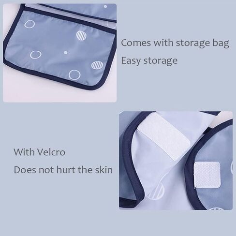 Adjustable Long Sleeve Baby Bibs for High chair, Toddlers 6-36 months | Coverall Baby Feeding Bib for Eating - High Chair Food Catcher - Easy Wipe, Soft and Waterproof in Saudi Arabia