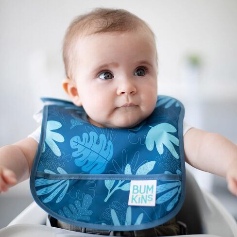 Bumkins Bibs, for Baby Girl or Boy, Infant 3-9 Months, Essential Must Have for Eating, Feeding, Baby Led Weaning, Mess Saving Waterproof Soft Fabric, Starter Bib 2-pk Watercolors and Brushstrokes in Saudi Arabia