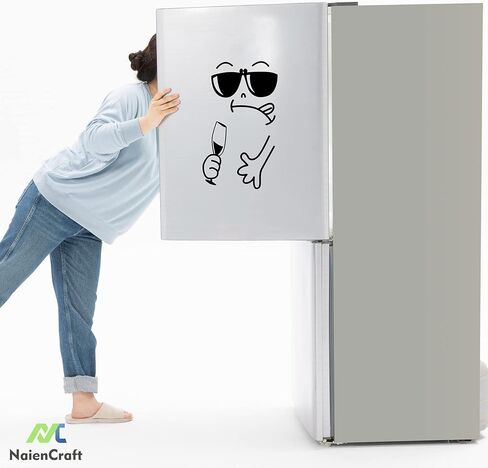 ستيكر لاصق للثلاجة بتصميم وجه مبتسم لطيف من ناين كرافت، ستيكر لاصق للثلاجة بتصميم وجه مبتسم لتزيين المطبخ والغرفة والابواب in Kuwait