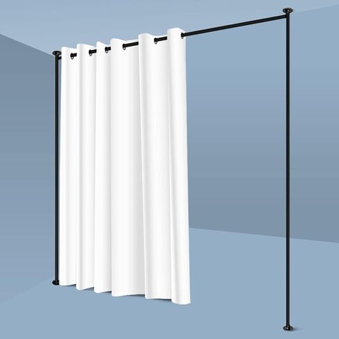 الغرفة/المقسمات/حامل مقسم ستائر Zenfinit - قائم بذاته للتوتر العمودي، متوسط ​​- 7 أقدام و6 بوصات إلى 12 قدمًا، فضي | مقسمات الغرف in Kuwait