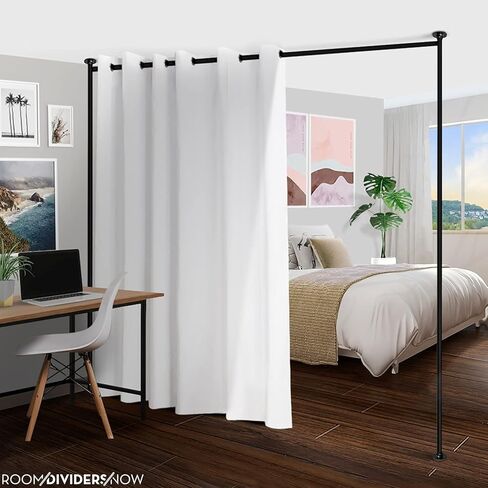 الغرفة/المقسمات/حامل مقسم ستائر Zenfinit - قائم بذاته للتوتر العمودي، متوسط ​​- 7 أقدام و6 بوصات إلى 12 قدمًا، فضي | مقسمات الغرف in Kuwait