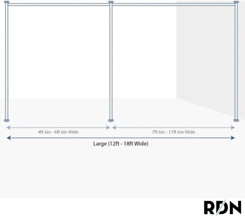 الغرفة/المقسمات/حامل مقسم ستائر Zenfinit - قائم بذاته للتوتر العمودي، متوسط ​​- 7 أقدام و6 بوصات إلى 12 قدمًا، فضي | مقسمات الغرف in Kuwait