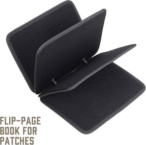 LIVANS Tactical Patch Booklet Organizer, Flip-Page Patch Book Mini Display Patches Panel Board Include Removable Ring Binders in Kuwait