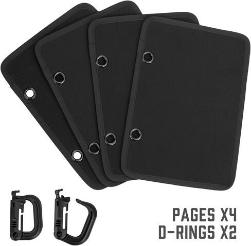 LIVANS Tactical Patch Booklet Organizer, Flip-Page Patch Book Mini Display Patches Panel Board Include Removable Ring Binders in Kuwait