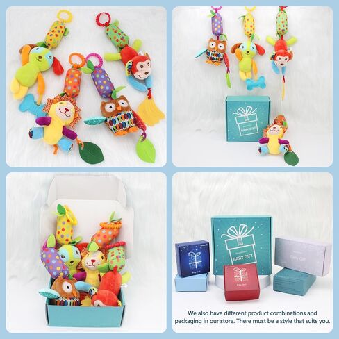 Infant Rattle Socks Toys 0 to 12 Months, Baby Wrist Rattle Foot Finder Socks Set, Birthday Holiday Present for Newborn Boy Girl 0/3/4/6/7/8/9/12/18 Months Kids Toddler, Gift Box Package (4A) in Saudi Arabia
