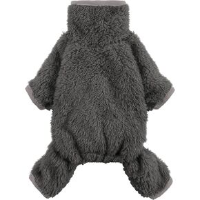 Fitwarm Dog Fuzzy Velvet Pajamas، ملابس شتوية للكلاب الصغيرة، صبي فتاة، بذلة للحيوانات الأليفة، ملابس للقطط، أزرق داكن، متوسط in Kuwait
