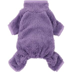 Fitwarm Dog Fuzzy Velvet Pajamas, Dog Winter Clothes for Small Dogs Boy Girl, Pet Jumpsuit, Doggy Apparel, Navy Blue, XSmall