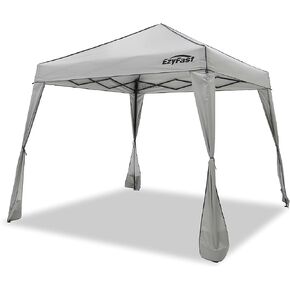 EzyFast Compact Pop Up Canopy Tent, Collapsible Instant Shelter, Portable Sports Cabana, With Built-in Weight Bags, 8 x 8 ft Base / 6 x 6 ft Top for Camping,Hiking,Fishing,Family Outings (Mosaic Blue)
