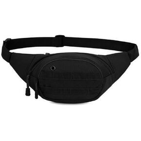 BraveHawk OUTDOORS Tactical Waist Bag, 900D Nylon Oxford Water-Resistant Outdoor EDC Fanny Pack Utility Waist Pouch Outdoor Bumbag (Black)