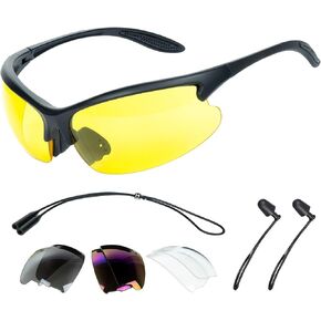 VISMIX Shooting Glasses Anti Fog, Shooting Range Eye Protection For Men And Women - 3 Interchangeable Lenses Anti Scratch Uv Protection Tactical Sunglasses in Kuwait
