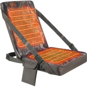 Menkxi Waterproof Heated Hunting Seat Cushion with Backrest 3 Mode Adjustable Self Supporting Tree Stand Seat with Pocket for Hunting Warm Portable Folding for Power Bank Not Included in Saudi Arabia