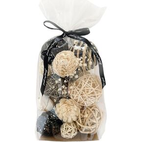 Qingbei Rina Black Decorative Balls for Centerpiece Bowls, Assorted Wicker Rattan Balls, Bowl Vase Fillers, Decorative Orbs Woven Spheres, Winter Holiday Party Home Decor in Kuwait