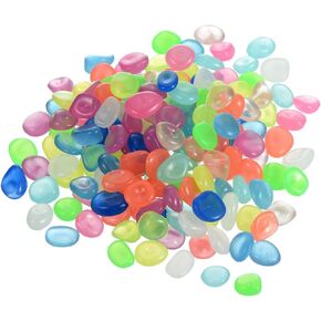 MECCANIXITY 100pcs Glow Rocks 13-17mm Glow Pebbles Decoration in The Dark Luminous Stones Decor DIY Decorative Multicolored for Garden, Potted Plant, Fish Tank in Saudi Arabia