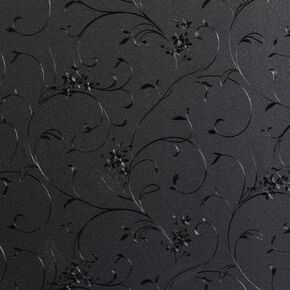 Mikomer Total Blackout Window Film,100% Light Blocking Privacy Glass Door Film Etched Flowers,Room Darkening Window Cling,No Glue/Heat Control/Anti UV for Day Sleep & High Privacy,11.8In. by 78.7In.