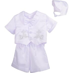 Lito Angels Baby Boys Christening Outfit & Bonnet Baptism Wedding Suit 4pcs Set in Kuwait