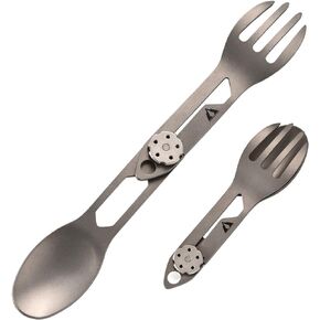 CMB Made Knives Titanium 2 in 1 Folding Fork and Spoon Combo Lightweight Camping Utensil, Spork for Backpacking, Hiking, Outdoor Survival Cutlery EDC Tool CMB-E01 in Saudi Arabia