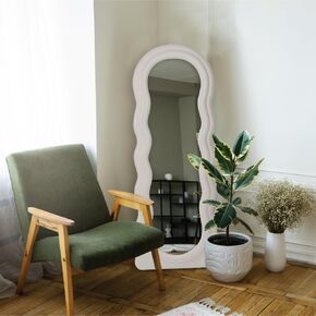 WAVYDECOR - مرآة متموجة بطول كامل 63 بوصة × 24 بوصة - مرآة مموجة كاملة الطول - مرآة أرضية متموجة لغرفة النوم - مرآة متموجة بطول كامل غير منتظمة - مرآة متموجة بطول الجسم بالكامل in Kuwait