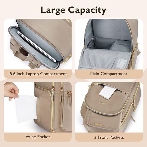 mommore Diaper Bag Backpack, Breast Pump Bag with Cooler Pocket for Breast Milk, Fits Spectra S1, S2/Momcozy, Stylish Baby Bag Mom Backpack with Laptop Pocket for Work Travel in Kuwait