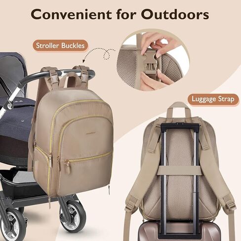 mommore Diaper Bag Backpack, Breast Pump Bag with Cooler Pocket for Breast Milk, Fits Spectra S1, S2/Momcozy, Stylish Baby Bag Mom Backpack with Laptop Pocket for Work Travel in Kuwait