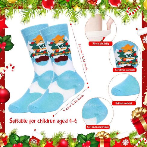 Panitay 20 Pairs Kids Christmas Socks Warm Soft Holiday Socks Colorful Cotton Socks Winter Xmas Children Socks for Boy Girl Gifts in Saudi Arabia