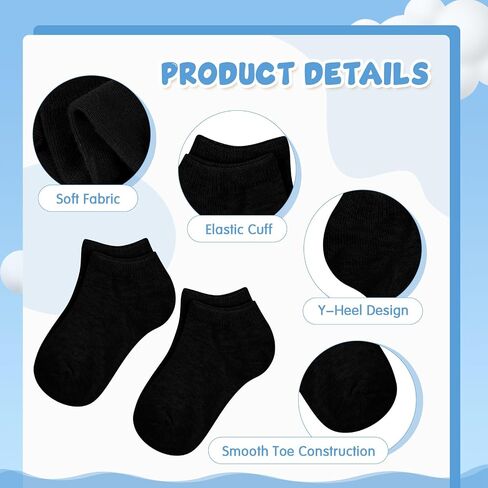 Jexine 200 Pairs Toddler Low Cut Socks Kids Ankle Socks Half Cushion Low Rise Breathable Baby Socks for Boys Girls in Saudi Arabia