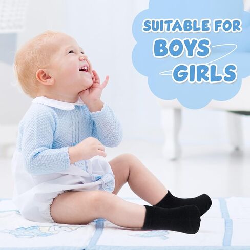 Jexine 200 Pairs Toddler Low Cut Socks Kids Ankle Socks Half Cushion Low Rise Breathable Baby Socks for Boys Girls in Saudi Arabia