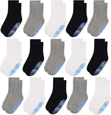SkiBeaut 15 Pairs Toddler Socks, Kids Gripper Non Slip Toddlers Boy Girls Anti Skid Socks for 1-10 Years in Saudi Arabia