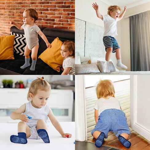 SkiBeaut 15 Pairs Toddler Socks, Kids Gripper Non Slip Toddlers Boy Girls Anti Skid Socks for 1-10 Years in Saudi Arabia