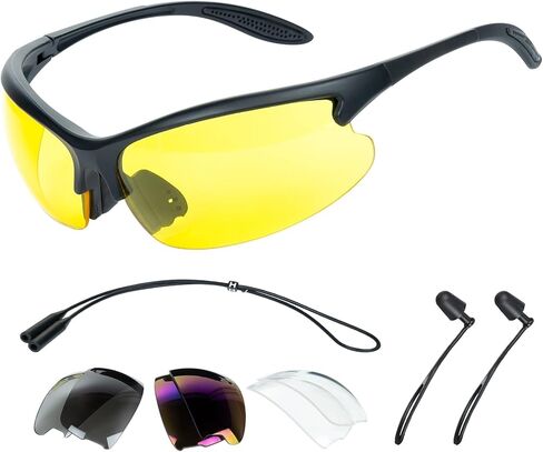 VISMIX Shooting Glasses Anti Fog, Shooting Range Eye Protection For Men And Women - 3 Interchangeable Lenses Anti Scratch Uv Protection Tactical Sunglasses in Kuwait