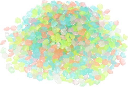 MECCANIXITY 3000pcs Glow Rocks 3-5mm Glow Pebbles Decoration in The Dark Luminous Stones Decor DIY Decorative Multicolored for Garden, Potted Plant, Fish Tank in Saudi Arabia