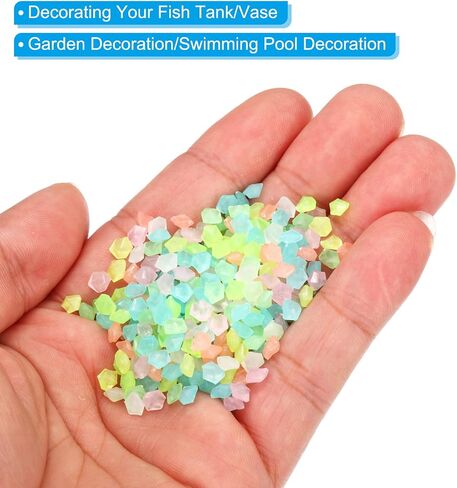 MECCANIXITY 3000pcs Glow Rocks 3-5mm Glow Pebbles Decoration in The Dark Luminous Stones Decor DIY Decorative Multicolored for Garden, Potted Plant, Fish Tank in Saudi Arabia