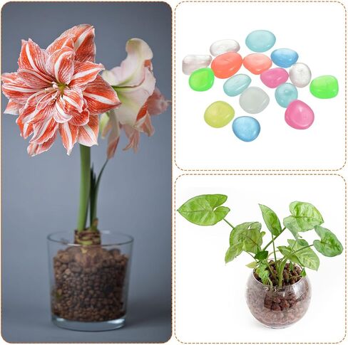 MECCANIXITY 100pcs Glow Rocks 13-17mm Glow Pebbles Decoration in The Dark Luminous Stones Decor DIY Decorative Multicolored for Garden, Potted Plant, Fish Tank in Saudi Arabia