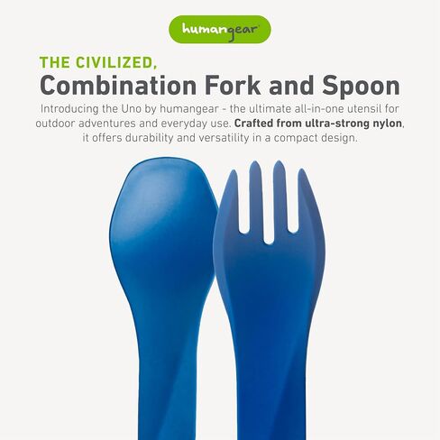 humangear GoBites Uno | Travel & Camping Utensils | Portable & Convertible Dining Ware | Multi-Functional Spork, Titanium in Kuwait